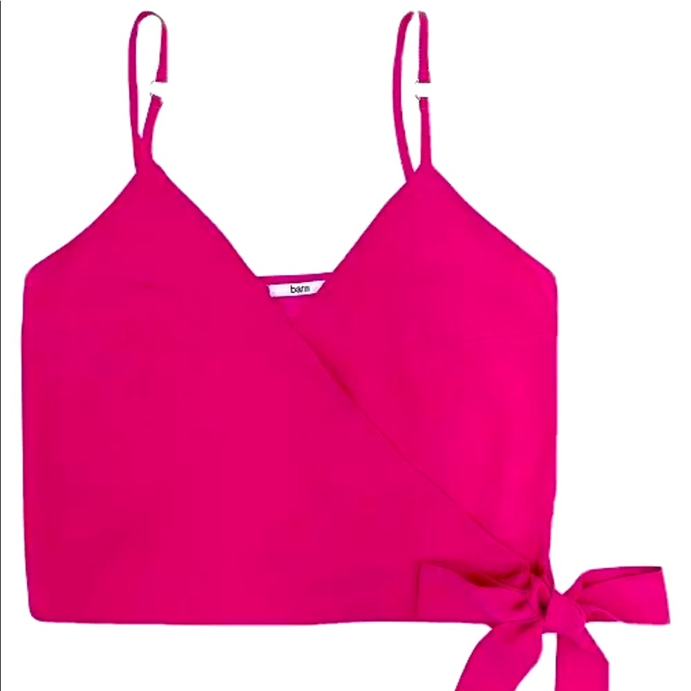 Bar III Woven-Knit Wrap Cropped Camisole Macys NWT